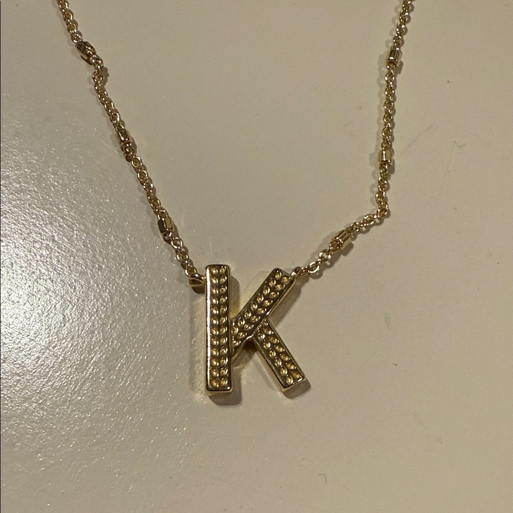 Gold 'K' Initial Necklace
